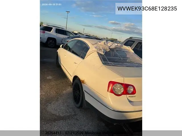 2008 Volkswagen Passat 2.0T VIN: WVWEK93C68E128235 Lot: 20264413