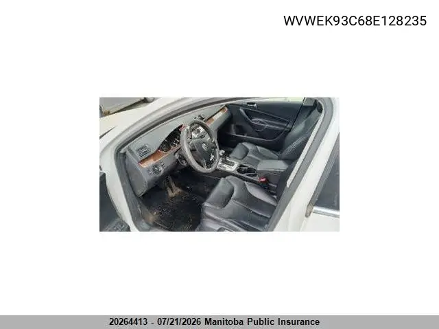 2008 Volkswagen Passat 2.0T VIN: WVWEK93C68E128235 Lot: 20264413