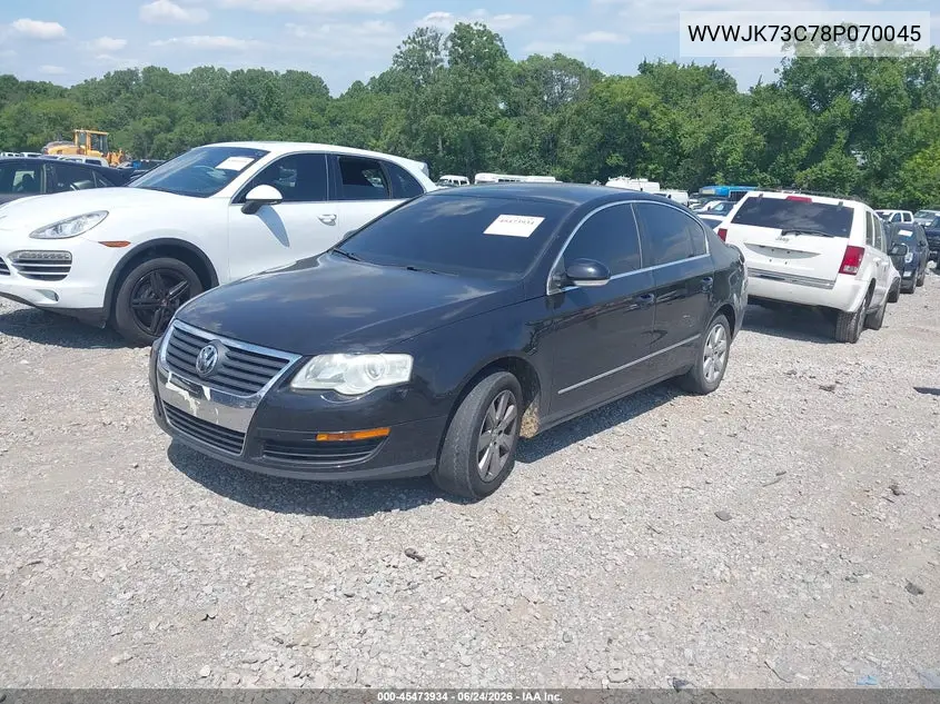 2008 Volkswagen Passat Turbo VIN: WVWJK73C78P070045 Lot: 45473934