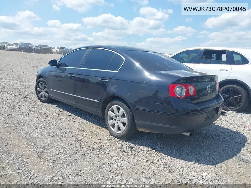2008 Volkswagen Passat Turbo VIN: WVWJK73C78P070045 Lot: 45473934