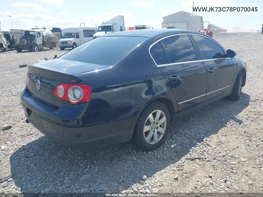 2008 Volkswagen Passat Turbo VIN: WVWJK73C78P070045 Lot: 45473934