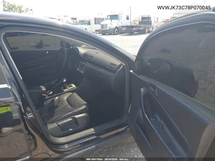 2008 Volkswagen Passat Turbo VIN: WVWJK73C78P070045 Lot: 45473934
