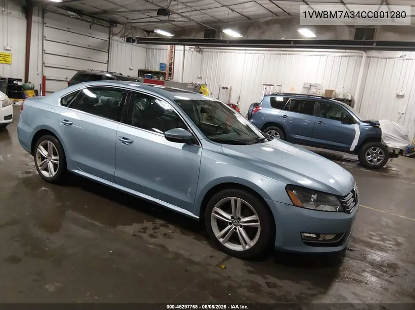 2012 Volkswagen Passat 3.6L V6 Se VIN: 1VWBM7A34CC001280 Lot: 45297768