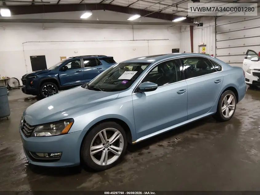 2012 Volkswagen Passat 3.6L V6 Se VIN: 1VWBM7A34CC001280 Lot: 45297768