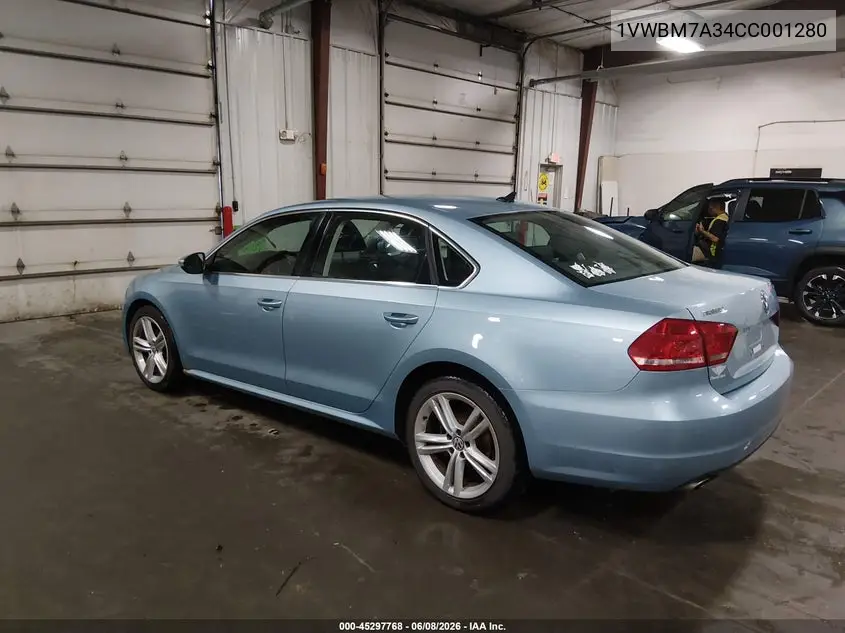 2012 Volkswagen Passat 3.6L V6 Se VIN: 1VWBM7A34CC001280 Lot: 45297768