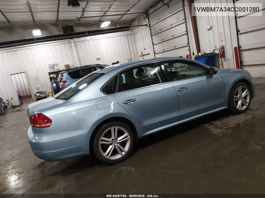 2012 Volkswagen Passat 3.6L V6 Se VIN: 1VWBM7A34CC001280 Lot: 45297768