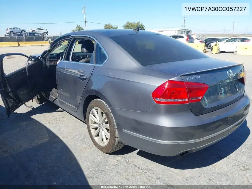 2012 Volkswagen Passat 2.5L Sel VIN: 1VWCP7A30CC057227 Lot: 45624587
