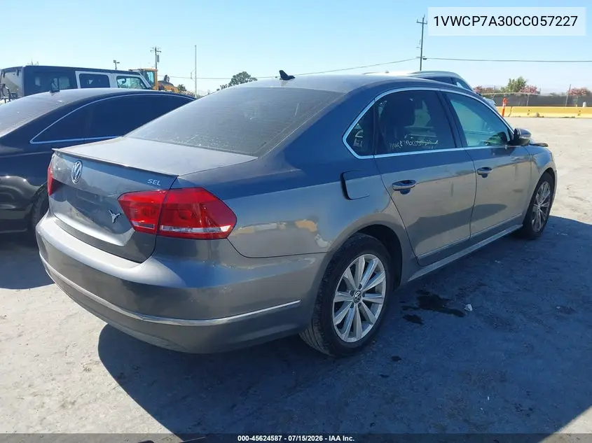 2012 Volkswagen Passat 2.5L Sel VIN: 1VWCP7A30CC057227 Lot: 45624587
