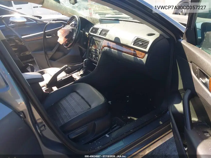 2012 Volkswagen Passat 2.5L Sel VIN: 1VWCP7A30CC057227 Lot: 45624587