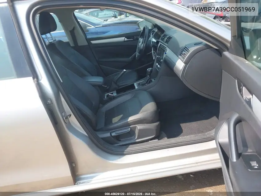 2012 Volkswagen Passat 2.5L Se VIN: 1VWBP7A39CC051969 Lot: 45626120