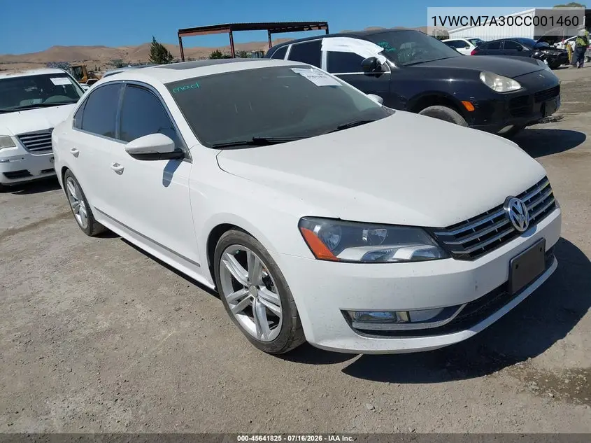 2012 Volkswagen Passat 3.6L V6 Sel Premium VIN: 1VWCM7A30CC001460 Lot: 45641825