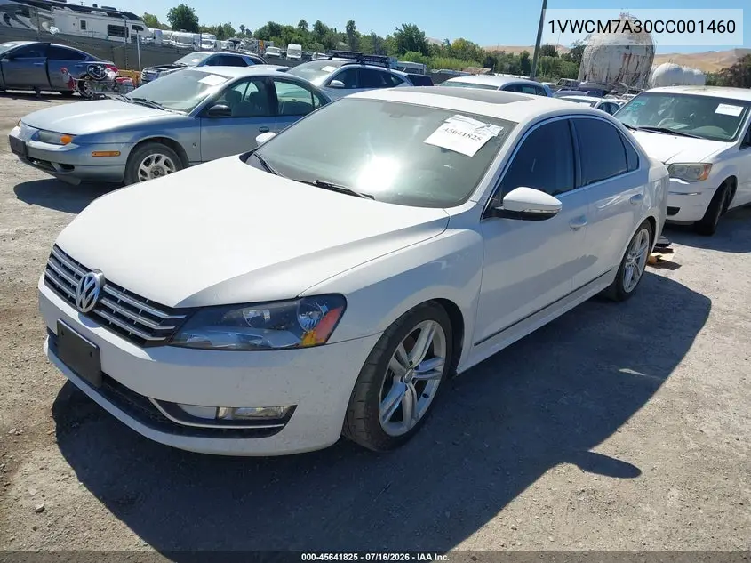 2012 Volkswagen Passat 3.6L V6 Sel Premium VIN: 1VWCM7A30CC001460 Lot: 45641825
