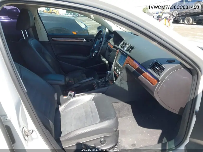 2012 Volkswagen Passat 3.6L V6 Sel Premium VIN: 1VWCM7A30CC001460 Lot: 45641825