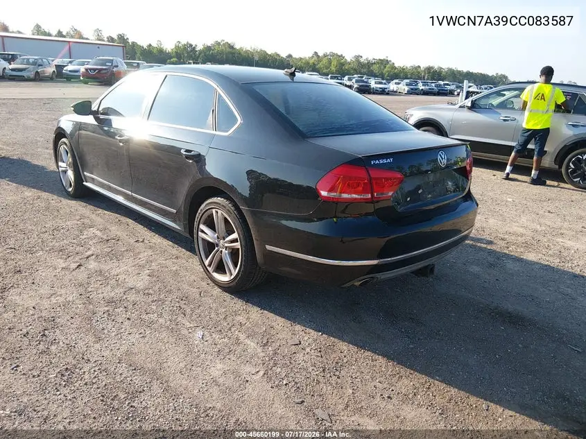 2012 Volkswagen Passat 2.0L Tdi Sel Premium VIN: 1VWCN7A39CC083587 Lot: 45660199