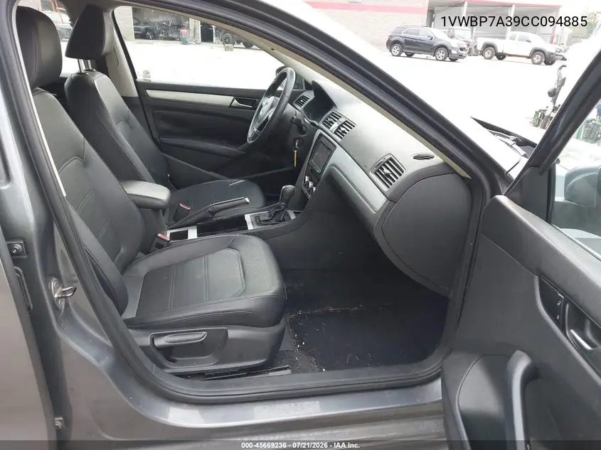2012 Volkswagen Passat 2.5L Se VIN: 1VWBP7A39CC094885 Lot: 45669236