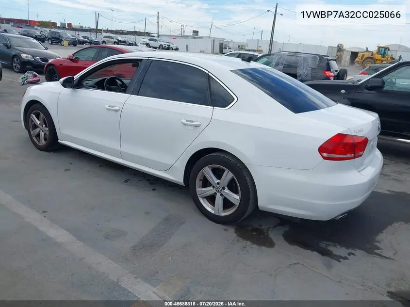 2012 Volkswagen Passat 2.5L Se VIN: 1VWBP7A32CC025066 Lot: 45688818