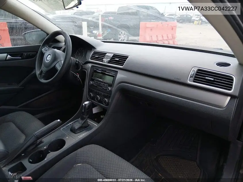 2012 Volkswagen Passat 2.5L S VIN: 1VWAP7A33CC042227 Lot: 45696033