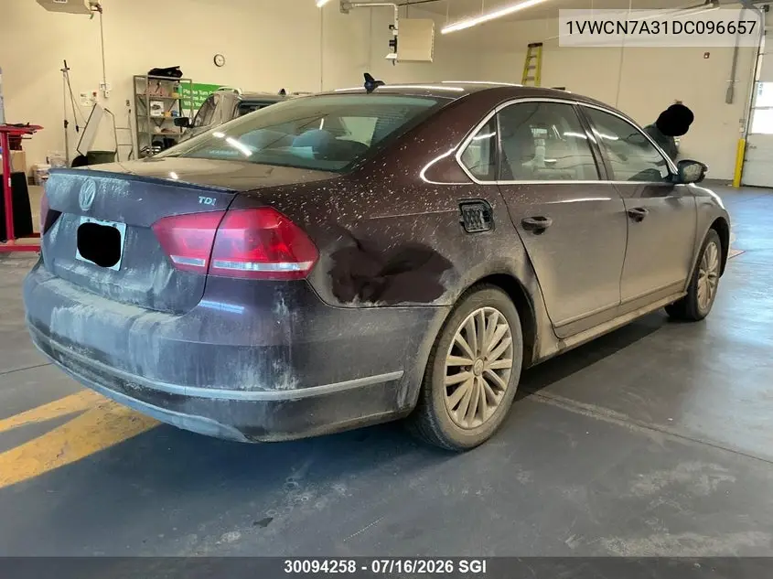 2013 Volkswagen Passat Sel VIN: 1VWCN7A31DC096657 Lot: 30094258