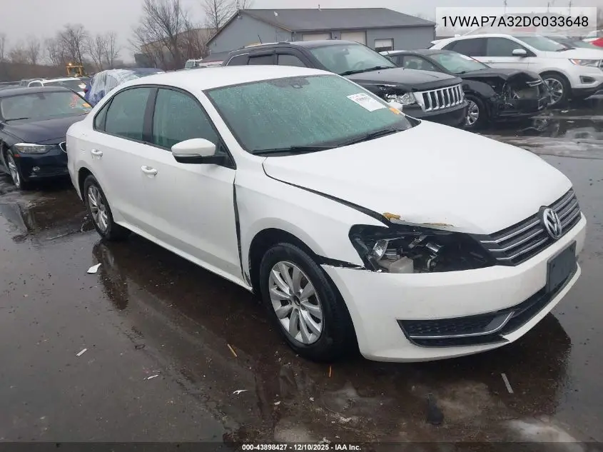 1VWAP7A32DC033648 2013 Volkswagen Passat S