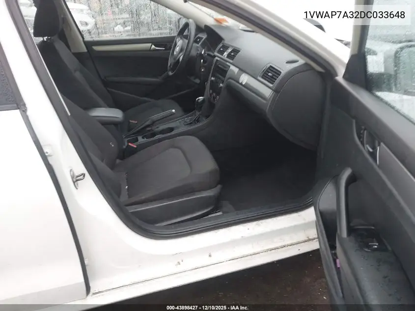 1VWAP7A32DC033648 2013 Volkswagen Passat S