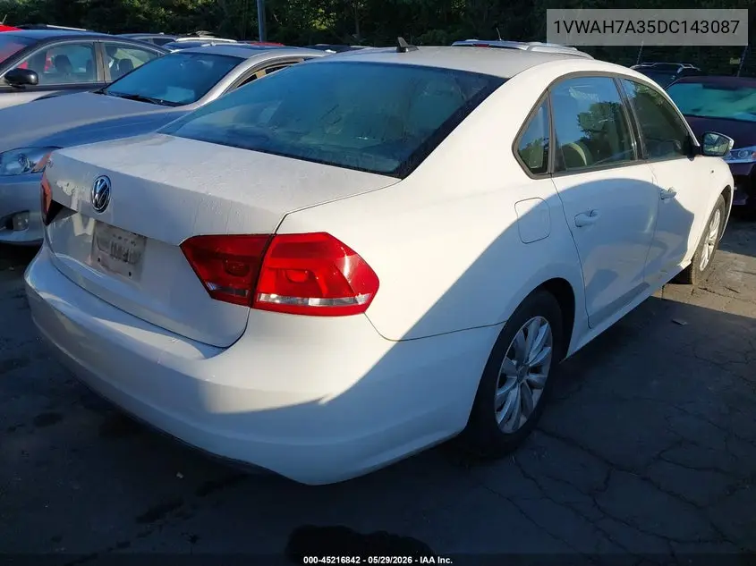 2013 Volkswagen Passat 2.5L Wolfsburg Edition VIN: 1VWAH7A35DC143087 Lot: 45216842