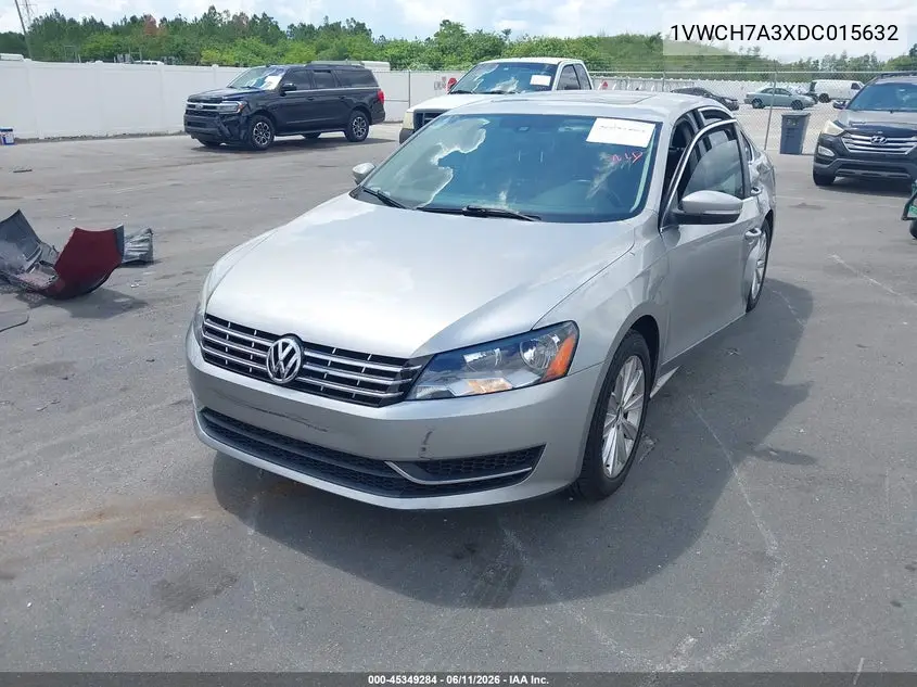 2013 Volkswagen Passat 2.5L Sel VIN: 1VWCH7A3XDC015632 Lot: 45349284