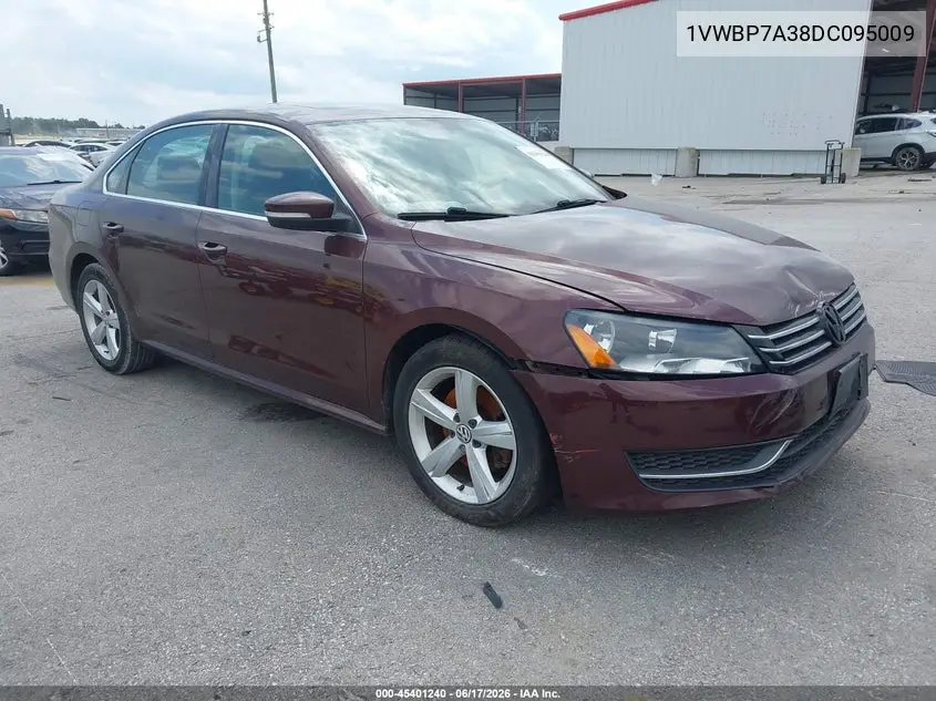 2013 Volkswagen Passat 2.5L Se VIN: 1VWBP7A38DC095009 Lot: 45401240