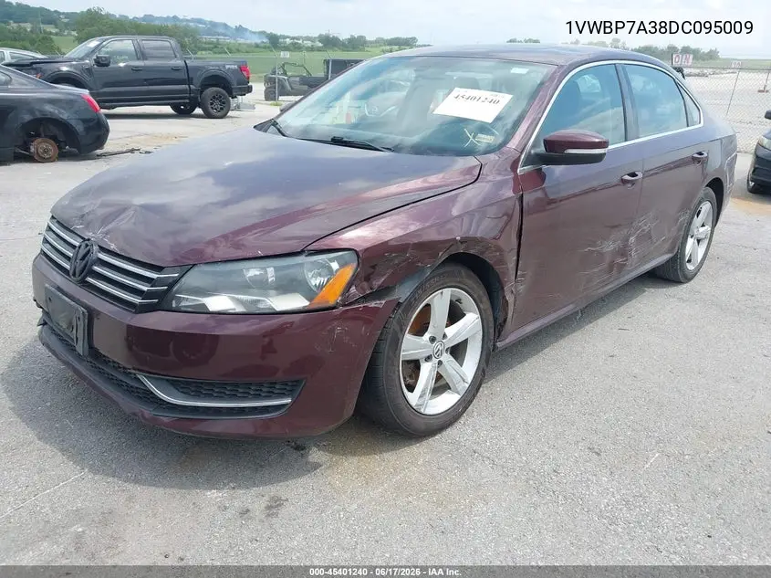 2013 Volkswagen Passat 2.5L Se VIN: 1VWBP7A38DC095009 Lot: 45401240