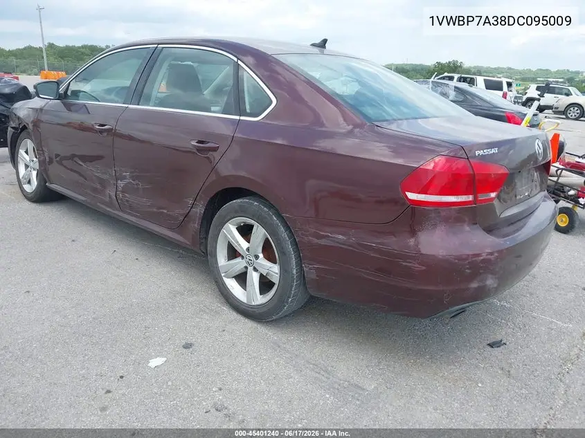 2013 Volkswagen Passat 2.5L Se VIN: 1VWBP7A38DC095009 Lot: 45401240