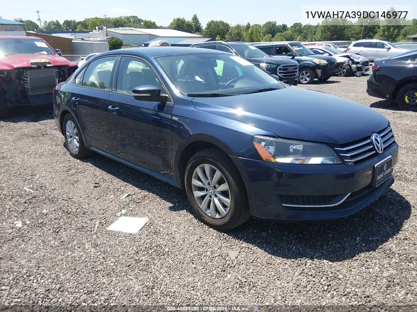 2013 Volkswagen Passat 2.5L Wolfsburg Edition VIN: 1VWAH7A39DC146977 Lot: 45559190