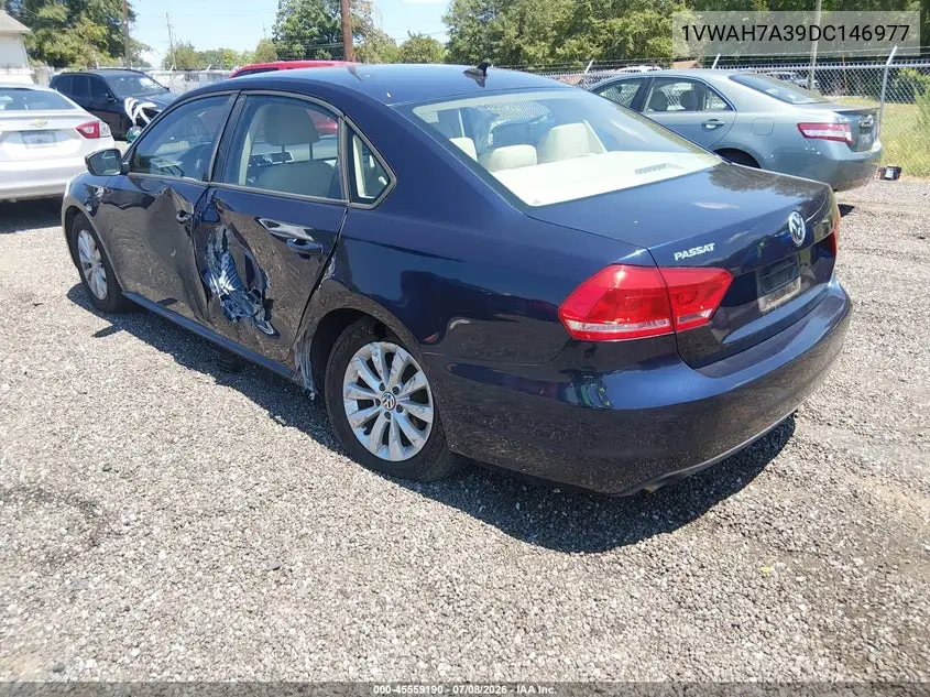 2013 Volkswagen Passat 2.5L Wolfsburg Edition VIN: 1VWAH7A39DC146977 Lot: 45559190