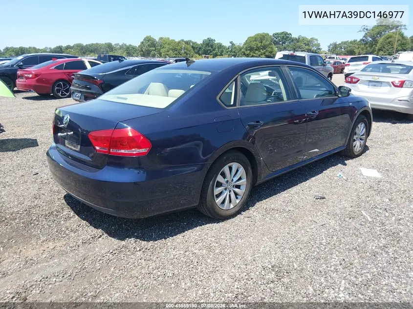 2013 Volkswagen Passat 2.5L Wolfsburg Edition VIN: 1VWAH7A39DC146977 Lot: 45559190