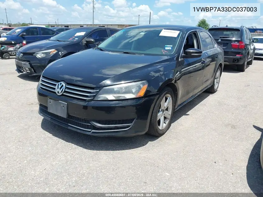 2013 Volkswagen Passat 2.5L Se VIN: 1VWBP7A33DC037003 Lot: 45560681