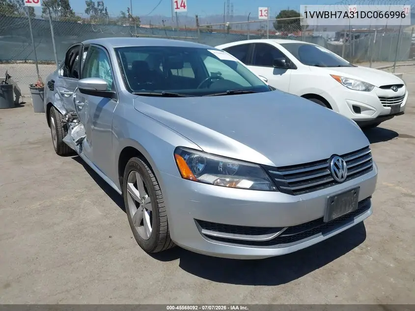 2013 Volkswagen Passat 2.5L Se VIN: 1VWBH7A31DC066996 Lot: 45568092