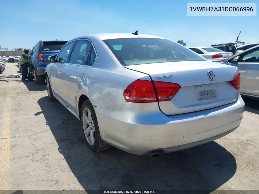 2013 Volkswagen Passat 2.5L Se VIN: 1VWBH7A31DC066996 Lot: 45568092