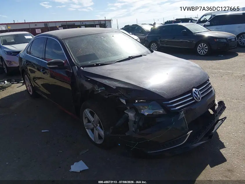 2013 Volkswagen Passat 2.5L Se VIN: 1VWBP7A36DC127665 Lot: 45572113