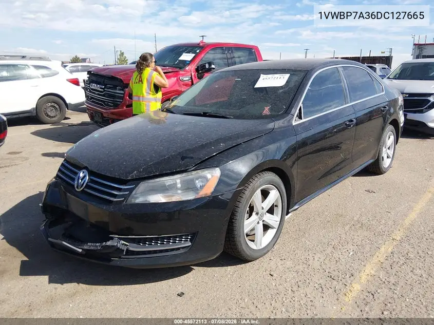 2013 Volkswagen Passat 2.5L Se VIN: 1VWBP7A36DC127665 Lot: 45572113