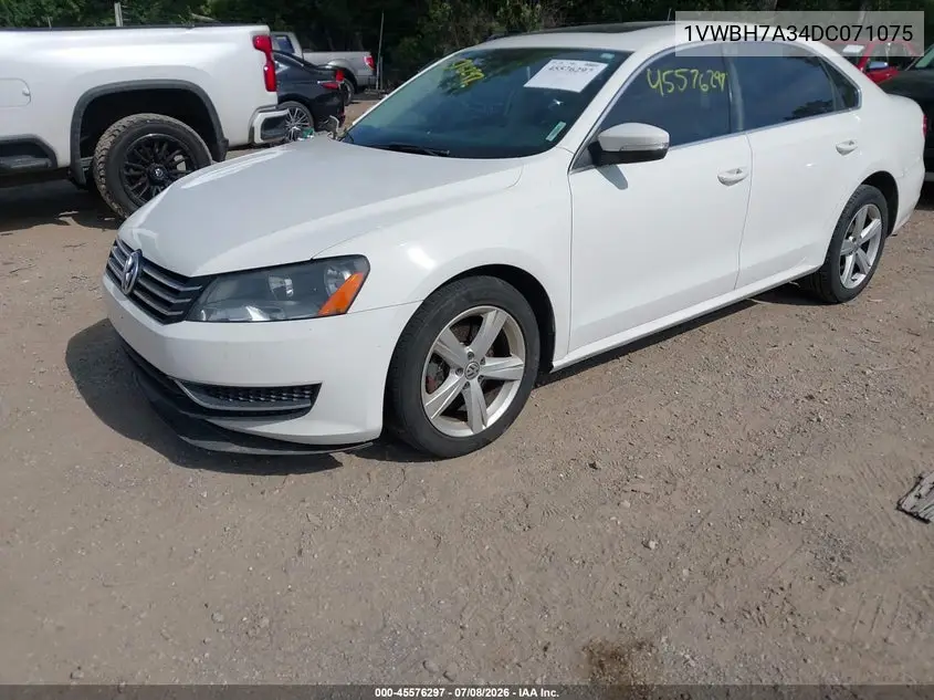 2013 Volkswagen Passat 2.5L Se VIN: 1VWBH7A34DC071075 Lot: 45576297