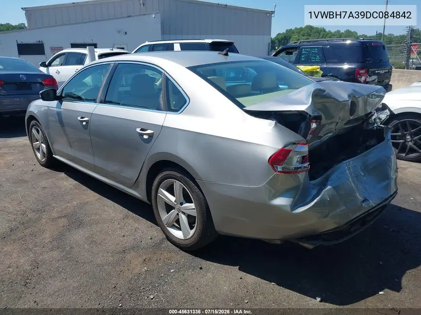 2013 Volkswagen Passat 2.5L Se VIN: 1VWBH7A39DC084842 Lot: 45631336
