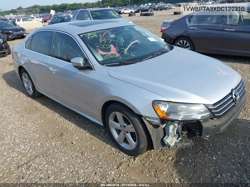 2013 Volkswagen Passat 2.5L Se VIN: 1VWBP7A3XDC122310 Lot: 45633028