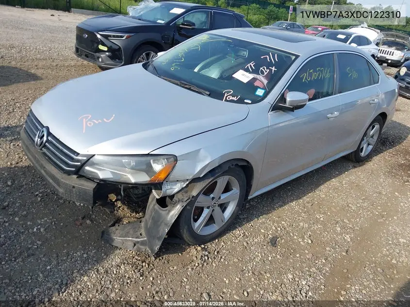 2013 Volkswagen Passat 2.5L Se VIN: 1VWBP7A3XDC122310 Lot: 45633028