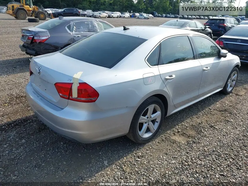 2013 Volkswagen Passat 2.5L Se VIN: 1VWBP7A3XDC122310 Lot: 45633028
