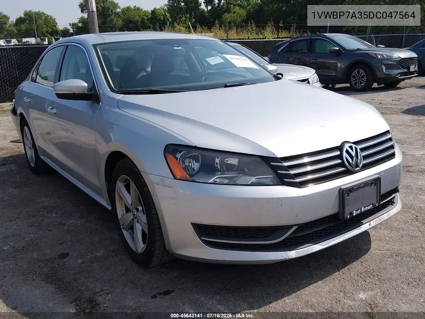 2013 Volkswagen Passat 2.5L Se VIN: 1VWBP7A35DC047564 Lot: 45643141
