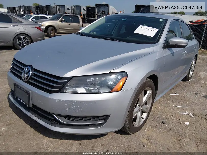 2013 Volkswagen Passat 2.5L Se VIN: 1VWBP7A35DC047564 Lot: 45643141