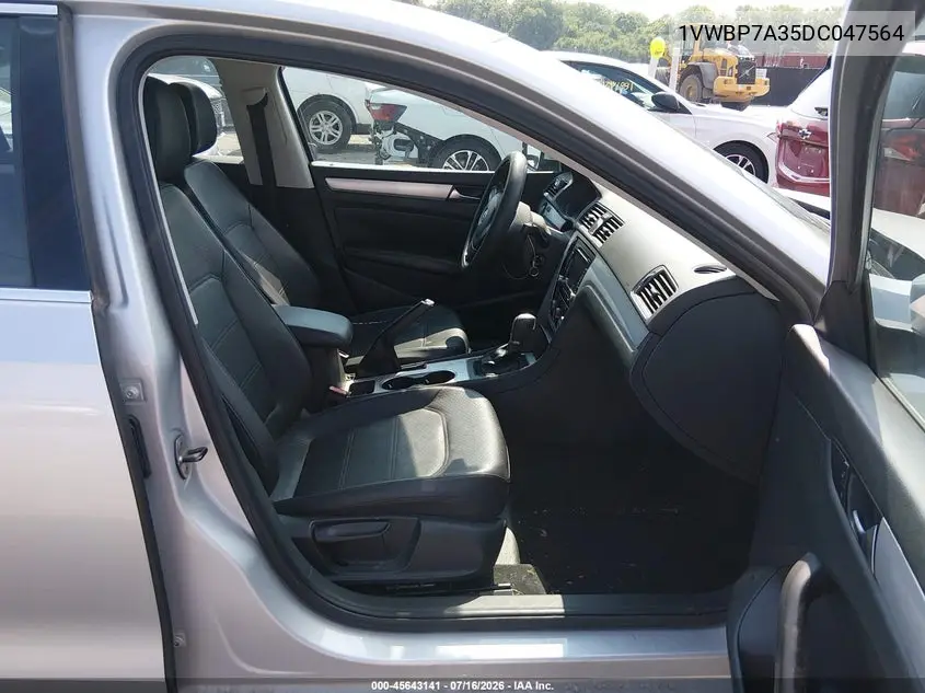 2013 Volkswagen Passat 2.5L Se VIN: 1VWBP7A35DC047564 Lot: 45643141