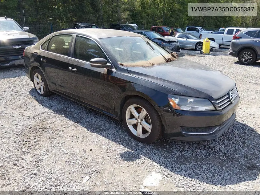2013 Volkswagen Passat 2.5L Se VIN: 1VWBP7A35DC055387 Lot: 45646865