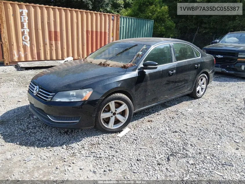 2013 Volkswagen Passat 2.5L Se VIN: 1VWBP7A35DC055387 Lot: 45646865