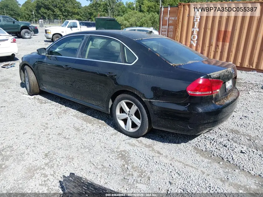 2013 Volkswagen Passat 2.5L Se VIN: 1VWBP7A35DC055387 Lot: 45646865