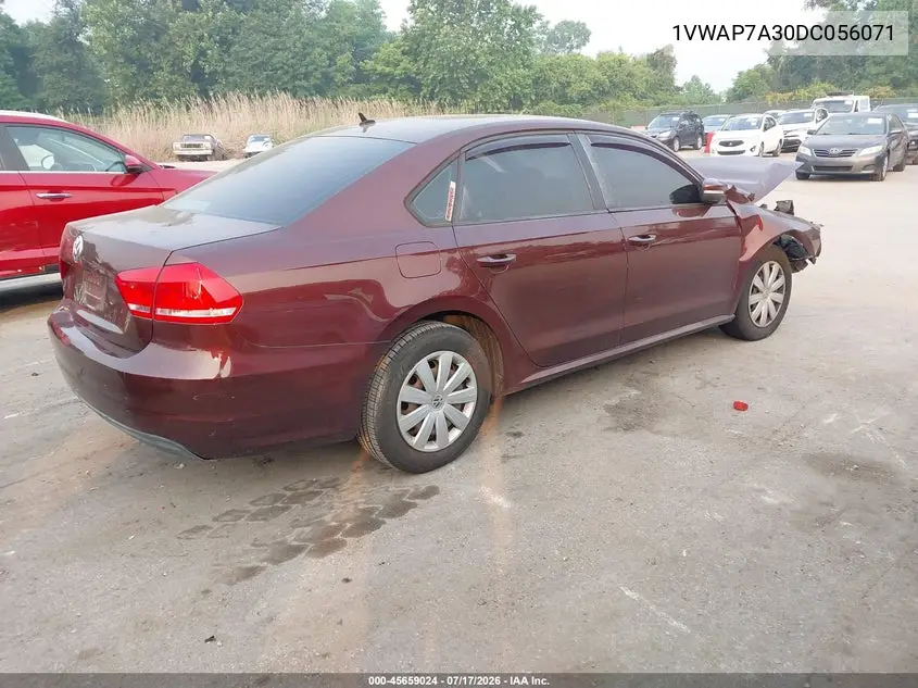 2013 Volkswagen Passat 2.5L S VIN: 1VWAP7A30DC056071 Lot: 45659024