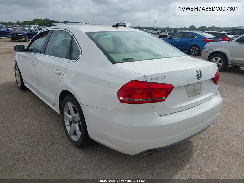 2013 Volkswagen Passat 2.5L Se VIN: 1VWBH7A38DC007301 Lot: 45661003